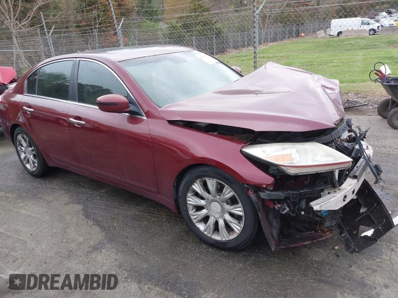 2009 Hyundai Genesis with VIN KMHGC46E49U017983, listed as a IAAI auction lot 41943695 with 106,832 mi miles. Bid and sale history available at carsss.com. Image 1.