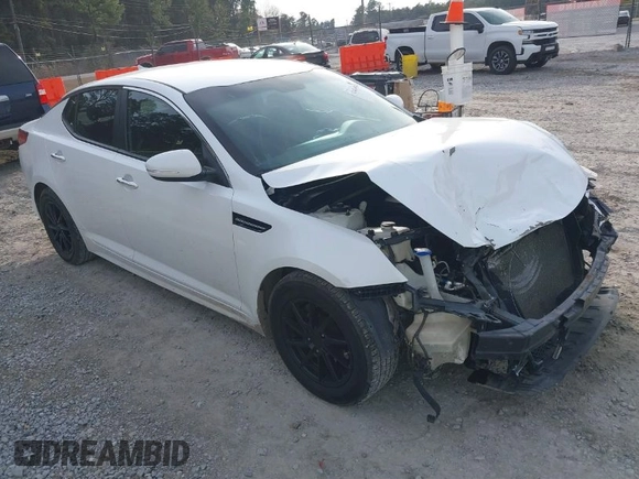 2015 Kia Optima LX with VIN KNAGM4A76F5590431, listed as a IAAI auction lot 41434500 with 123,052 mi miles. Bid and sale history available at carsss.com. Image 1.