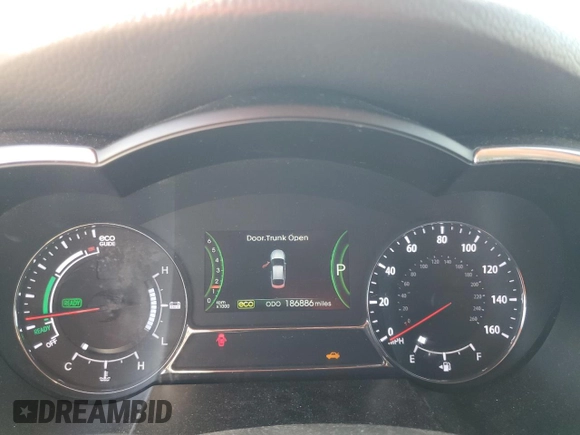 2013 Kia Optima Hybrid LX with VIN KNAGM4ADXD5061681, listed as a Copart auction lot 46440794 with 186,886 mi miles and Clean Title. Bid and sale history available at carsss.com. Image 9.