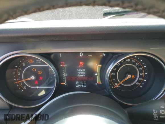 2021 Jeep Wrangler Unlimited Sahara with VIN 1C4HJXEN8MW613404, listed as a Copart auction lot 57155305 with 48,379 mi miles and Salvage title. Bid and sale history available at DreamBid. Image 9.