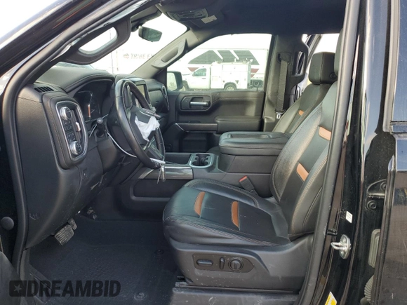 2021 GMC Sierra 1500 AT4 with VIN 1GTU9EET0MZ214429, listed as a Copart auction lot 48395165 with 0 mi miles and Salvage Title. Bid and sale history available at carsss.com. Image 7.