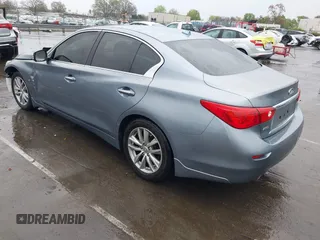2015 Infiniti Q50 Premium with VIN JN1BV7AR4FM393974, listed as a IAAI auction lot 41874345 with 148,228 mi miles. Bid and sale history available at carsss.com. Image 3.