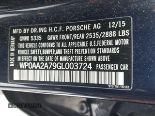 2016 Porsche Panamera 4 z VIN WP0AA2A79GL003724, wystawiony jako IAAI lot #41553849 z przebiegiem 80 551 mil mil oraz . Historia ofert i sprzedaży dostępna na DreamBid. Obrazek 9.