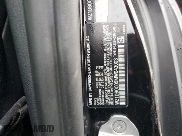 2021 Toyota Supra 3.0 z VIN WZ1DB0C05MW043003, wystawiony jako Copart lot #58097515 z przebiegiem 46 745 mil mil oraz Szkoda całkowita • Salvage title. Historia ofert i sprzedaży dostępna na DreamBid. Obrazek 12.