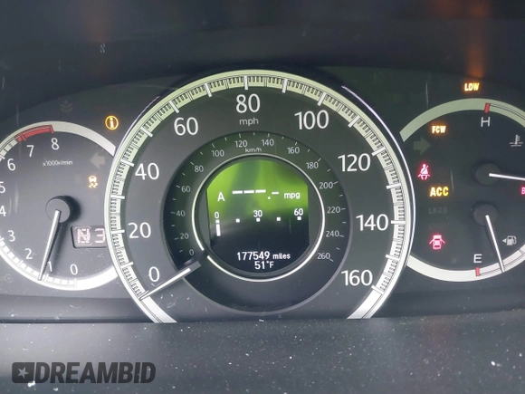 2013 Honda Accord Touring with VIN 1HGCR3F97DA040801, listed as a IAAI auction lot 41662028 with 177,589 mi miles and . Bid and sale history available at DreamBid. Image 15.