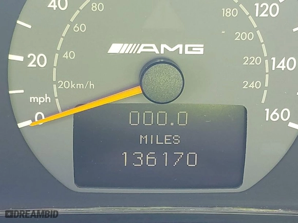 2002 Mercedes-Benz CLK-Class AMG with VIN WDBLJ74GX2T106286, listed as a IAAI auction lot 41737170 with 136,170 mi miles. Bid and sale history available at carsss.com. Image 15.