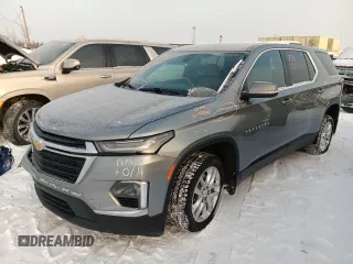 2023 Chevrolet Traverse LS with VIN 1GNEVFKW1PJ201929, listed as a Copart auction lot 42561545 with 56,165 mi miles and Salvage Title. Bid and sale history available at carsss.com. Image 1.