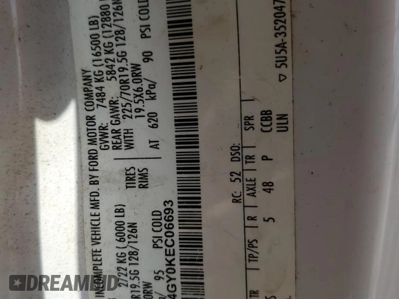 2019 Ford F-450 с VIN 1FD0X4GY0KEC06693, выставлен на аукционе Copart как лот 52847454 с пробегом Не указан миль и Списание • Salvage title. История ставок и продаж доступна на DreamBid. Изображение 12.