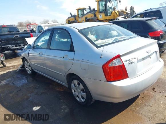 2006 Kia Spectra EX with VIN KNAFE121865313085, listed as a IAAI auction lot 41672712 with 248,959 mi miles. Bid and sale history available at carsss.com. Image 3.