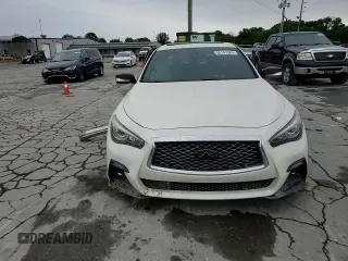 2019 Infiniti Q50 Red Sport 400 with VIN JN1FV7AP4KM760088, listed as a Copart auction lot 56147365 with 106,541 mi miles and Salvage title. Bid and sale history available at DreamBid. Image 13.