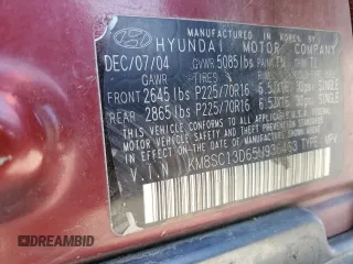 2005 Hyundai Santa Fe GLS with VIN KM8SC13D65U936463, listed as a Copart auction lot 67032944 with 186,292 mi miles and Salvage Title. Bid and sale history available at carsss.com. Image 13.