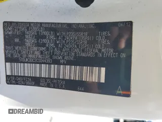 2012 Toyota Sienna LE с VIN 5TDJK3DC2CS044393, выставлен на аукционе Copart как лот 63579595 с пробегом 152 636 миль миль и Списание • Salvage title. История ставок и продаж доступна на DreamBid. Изображение 13.