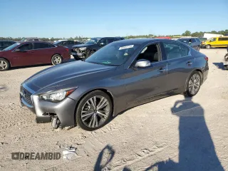 2021 Infiniti Q50 Signature Edition with VIN JN1EV7CP8MM702951, listed as a Copart auction lot 80562724 with 65,016 mi miles and Salvage title. Bid and sale history available at DreamBid. Image 1.