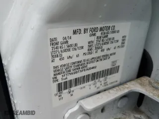 2015 Ford Super Duty F-250 SRW Lariat with VIN 1FT7W2BTXFEA20462, listed as a Copart auction lot 50619515 with 0 mi miles and Salvage Title. Bid and sale history available at carsss.com. Image 12.