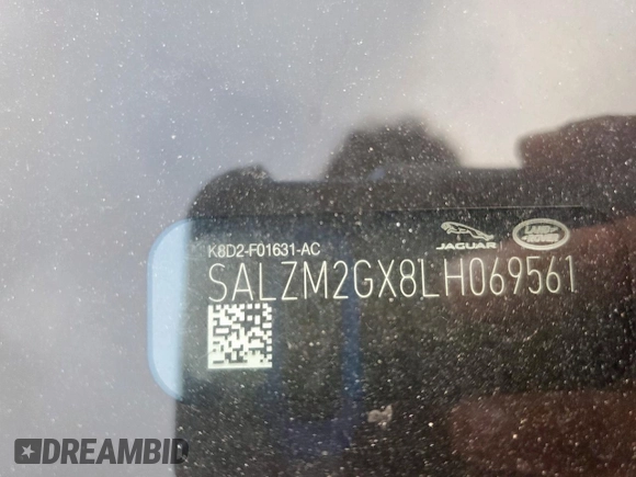 2020 Land Rover Range Rover Evoque R-Dynamic HSE with VIN SALZM2GX8LH069561, listed as a Copart auction lot 60296545 with 15,044 mi miles and Salvage title. Bid and sale history available at DreamBid. Image 12.