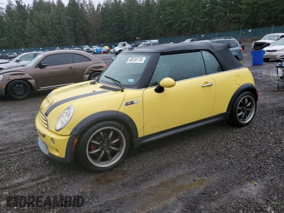 2005 MINI Convertible S with VIN WMWRH33475TF81762, listed as a Copart auction lot 46510115 with 139,199 mi miles and Salvage title. Bid and sale history available at DreamBid. Image 1.