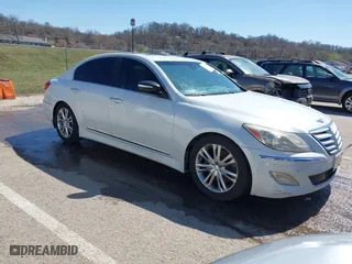 2012 Hyundai Genesis 5.0L with VIN KMHGC4DH6CU201861, listed as a IAAI auction lot 41802338 with 120,831 mi miles. Bid and sale history available at carsss.com. Image 1.