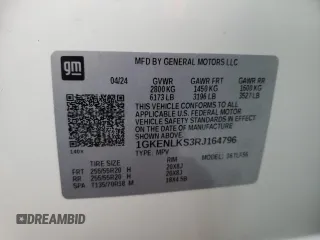 2024 GMC Acadia FWD Denali z VIN 1GKENLKS3RJ164796, wystawiony jako Copart lot #69429724 z przebiegiem 4977 mil mil oraz Szkoda całkowita • Salvage title. Historia ofert i sprzedaży dostępna na DreamBid. Obrazek 16.