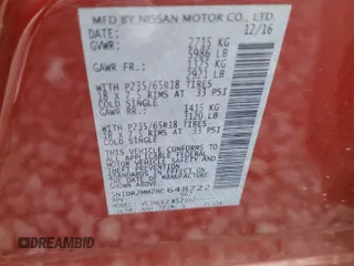 2017 Nissan Pathfinder SL with VIN 5N1DR2MM2HC648722, listed as a Copart auction lot 54918265 with 160,575 mi miles and Salvage Title. Bid and sale history available at DreamBid. Image 13.