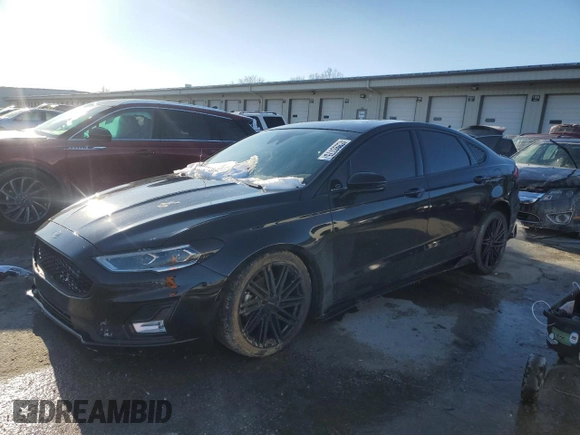 2019 Ford Fusion Titanium with VIN 3FA6P0K95KR181252, listed as a Copart auction lot 45393775 with 95,008 mi miles and Salvage Title. Bid and sale history available at carsss.com. Image 1.
