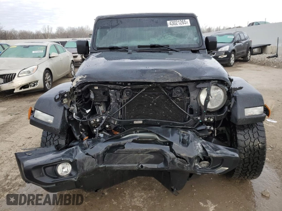 2021 Jeep Wrangler Unlimited Willys with VIN 1C4HJXDM6MW823301, listed as a Copart auction lot 43021265 with 59,707 mi miles and Salvage Title. Bid and sale history available at DreamBid. Image 5.