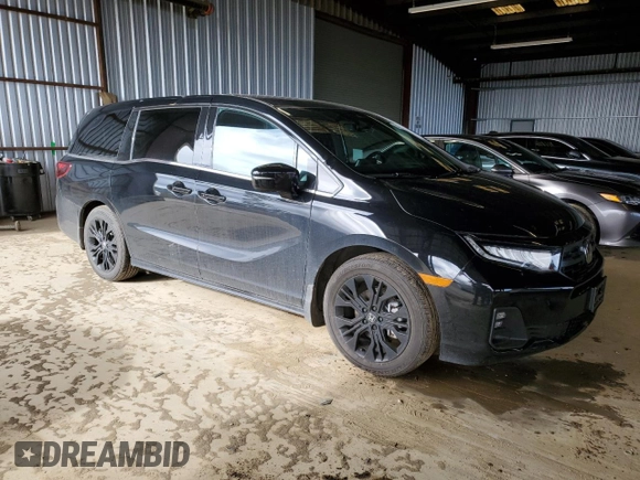 2025 Honda Odyssey Sport-L with VIN 5FNRL6H79SB004328, listed as a Copart auction lot 50122735 with 1,873 mi miles and Salvage Title. Bid and sale history available at carsss.com. Image 4.