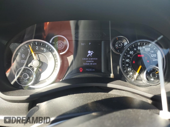2021 Ram 2500 Tradesman with VIN 3C6UR4HJ3MG674101, listed as a Copart auction lot 80326744 with 79,235 mi miles and Salvage title. Bid and sale history available at DreamBid. Image 9.