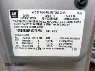 2004 GMC Yukon Denali z VIN 1GKEK63U84J298285, wystawiony jako Copart lot #59865815 z przebiegiem 168 414 mil mil oraz Czysty tytuł • Clean title. Historia ofert i sprzedaży dostępna na DreamBid. Obrazek 12.