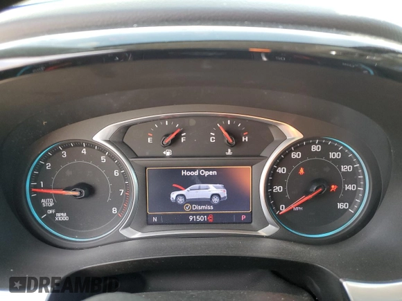 2021 Chevrolet Traverse Premier with VIN 1GNERKKW0MJ155132, listed as a Copart auction lot 53668635 with 91,501 mi miles and Salvage title. Bid and sale history available at DreamBid. Image 9.