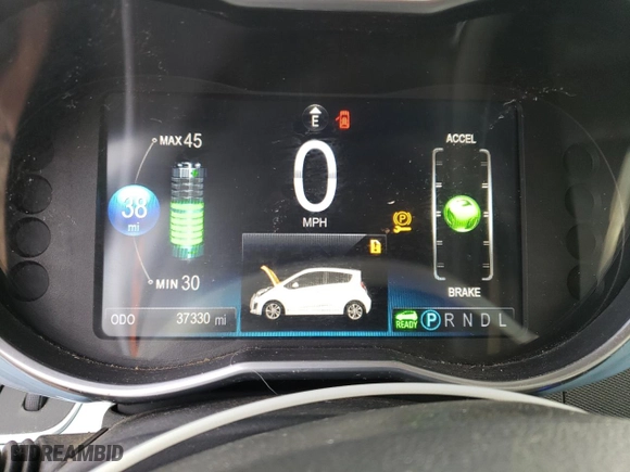 2015 Chevrolet Spark EV LT with VIN KL8CL6S08FC704595, listed as a Copart auction lot 85543864 with 37,330 mi miles and Salvage Title. Bid and sale history available at carsss.com. Image 9.