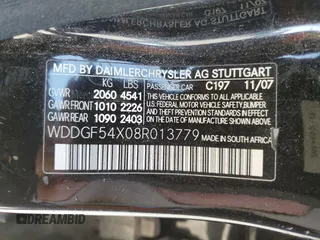 2008 Mercedes-Benz C 300 Sport with VIN WDDGF54X08R013779, listed as a Copart auction lot 54236315 with 117,546 mi miles and Salvage Title. Bid and sale history available at carsss.com. Image 12.