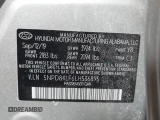 2020 Hyundai Elantra SEL z VIN 5NPD84LF6LH536895, wystawiony jako IAAI lot #41582103 z przebiegiem 15 533 mil mil oraz . Historia ofert i sprzedaży dostępna na DreamBid. Obrazek 9.