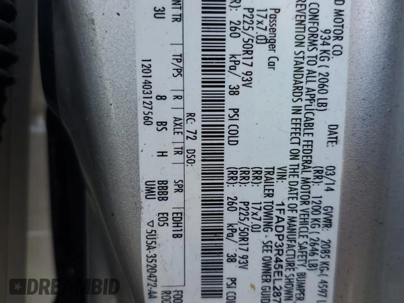 2014 Ford Focus Electric with VIN 1FADP3R45EL287285, listed as a Copart auction lot 74148154 with 64,543 mi miles and Salvage title. Bid and sale history available at DreamBid. Image 12.