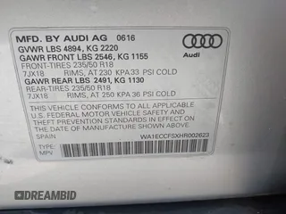 2017 Audi Q3 Premium with VIN WA1ECCFSXHR002623, listed as a IAAI auction lot 42077132 with 118,511 mi miles and . Bid and sale history available at DreamBid. Image 9.