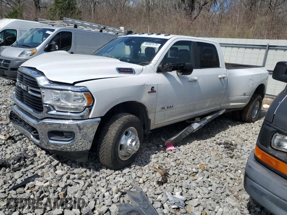 2021 Ram 3500 Big Horn with VIN 3C63RRHL0MG505048, listed as a Copart auction lot 46082575 with 0 mi miles and Salvage Title. Bid and sale history available at carsss.com. Image 1.