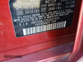 2019 Genesis G70 3.3T Advanced with VIN KMTG54LE2KU027924, listed as a Copart auction lot 42435405 with 47,200 mi miles and Salvage Title. Bid and sale history available at carsss.com. Image 12.
