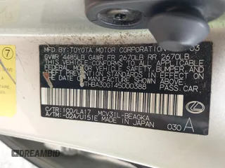 2004 Lexus ES 350 z VIN JTHBA30G145000388, wystawiony jako IAAI lot #42417373 z przebiegiem 294 899 mil mil oraz . Historia ofert i sprzedaży dostępna na DreamBid. Obrazek 9.