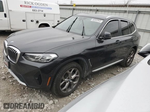 2023 BMW X3 xDrive30i with VIN 5UX53DP04P9N51157, listed as a Copart auction lot 48352945 with Not Provided miles and Salvage Title. Bid and sale history available at DreamBid. Image 1.