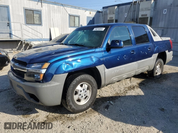2002 Chevrolet Avalanche with VIN 3GNEC13T02G128530, listed as a Copart auction lot 74016064 with 290,258 mi miles and Salvage Title. Bid and sale history available at DreamBid. Image 1.
