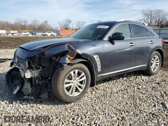 2011 Infiniti FX35 with VIN JN8AS1MW5BM140757, listed as a Copart auction lot 49504505 with 168,296 mi miles and Salvage Title. Bid and sale history available at carsss.com. Image 1.