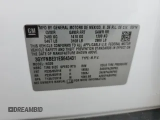 2014 Cadillac SRX Luxury Collection with VIN 3GYFNBE31ES643431, listed as a Copart auction lot 50981875 with 107,345 mi miles and Salvage Title. Bid and sale history available at carsss.com. Image 13.