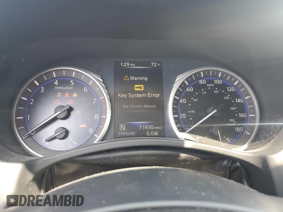 2016 Infiniti Q50 with VIN JN1EV7AR1GM344990, listed as a Copart auction lot 54622525 with 71,930 mi miles and Salvage Title. Bid and sale history available at DreamBid. Image 9.