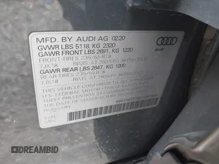 2020 Audi Q3 Premium z VIN WA1AECF36L1083306, wystawiony jako IAAI lot #42070799 z przebiegiem 47 610 mil mil oraz . Historia ofert i sprzedaży dostępna na DreamBid. Obrazek 9.