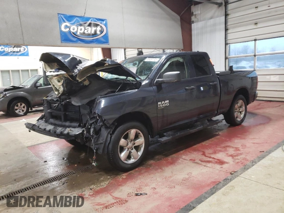 2019 Ram 1500 Express z VIN 1C6RR7FG0KS705471, wystawiony jako Copart lot #46489145 z przebiegiem Nie podano mil oraz Szkoda całkowita • Salvage title. Historia ofert i sprzedaży dostępna na DreamBid. Obrazek 1.