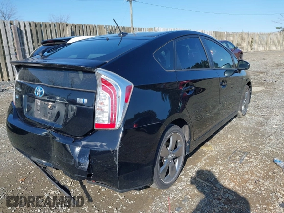 2013 Toyota Prius One with VIN JTDKN3DU7D5590828, listed as a IAAI auction lot 41892483 with 100,925 mi miles. Bid and sale history available at carsss.com. Image 4.