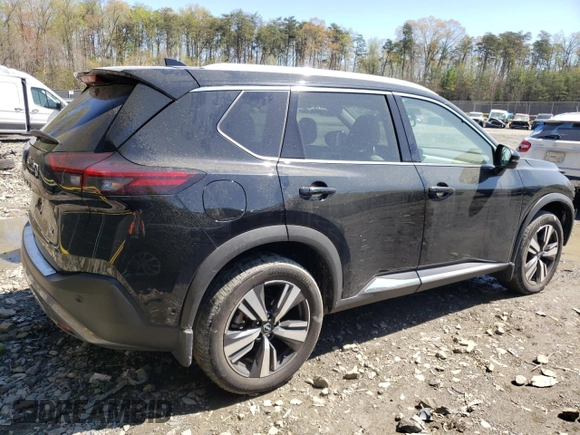 2023 Nissan Rogue SL with VIN 5N1BT3CA9PC794989, listed as a Copart auction lot 52148775 with 14,850 mi miles and Salvage Title. Bid and sale history available at carsss.com. Image 3.