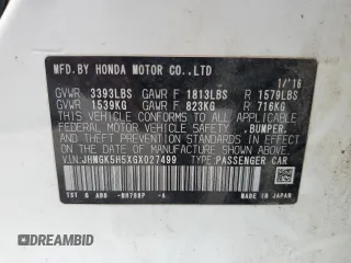 2016 Honda Fit LX z VIN JHMGK5H5XGX027499, wystawiony jako Copart lot #55629475 z przebiegiem Nie podano mil oraz Szkody całkowita. Historia ofert i sprzedaży dostępna na DreamBid. Obrazek 13.