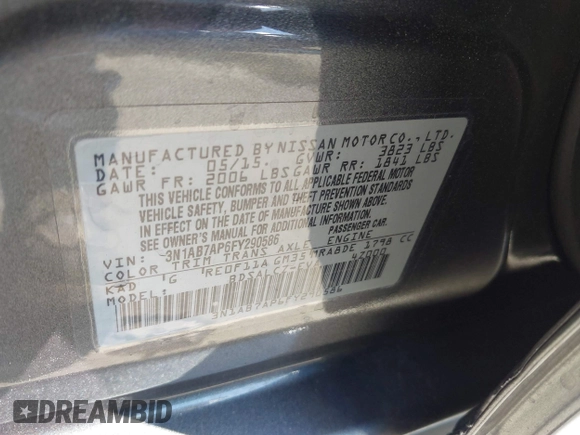 2015 Nissan Sentra S with VIN 3N1AB7AP6FY290586, listed as a IAAI auction lot 42014054 with 127,465 mi miles. Bid and sale history available at carsss.com. Image 9.