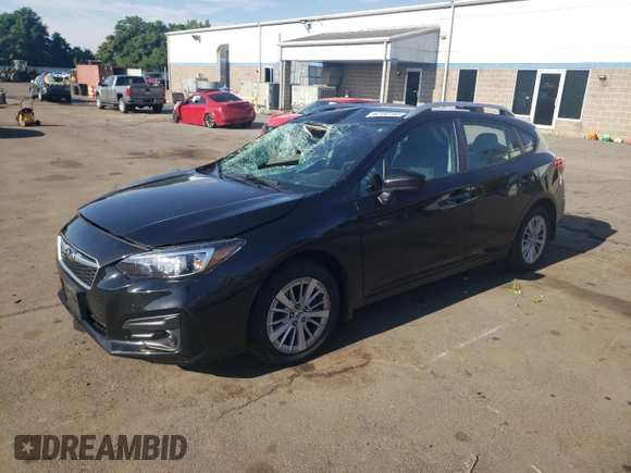 2018 Subaru Impreza Premium with VIN 4S3GTAB68J3739274, listed as a Copart auction lot 62193185 with 58,518 mi miles and Salvage title. Bid and sale history available at DreamBid. Image 1.