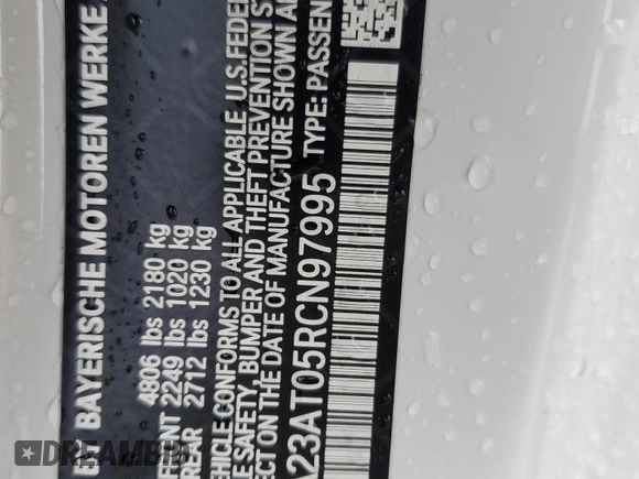 2024 BMW 4 Series 430i with VIN WBA23AT05RCN97995, listed as a Copart auction lot 89246165 with 14,463 mi miles and Salvage title. Bid and sale history available at DreamBid. Image 14.